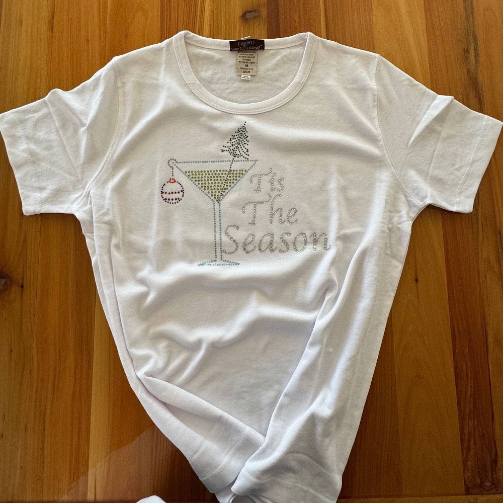 Tis The Season Rhinestone Ladies Shirt